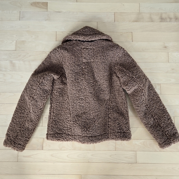 Abercrombie & Fitch Brown Shepra Teddy Bomber Jacket Size Extrs Small - Picture 4 of 4